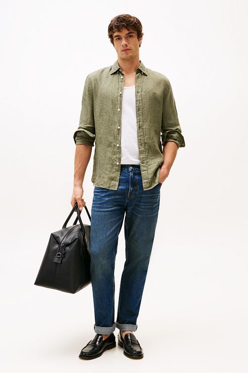 Tommy Hilfiger Shirt Linen Army Model / Voorkant