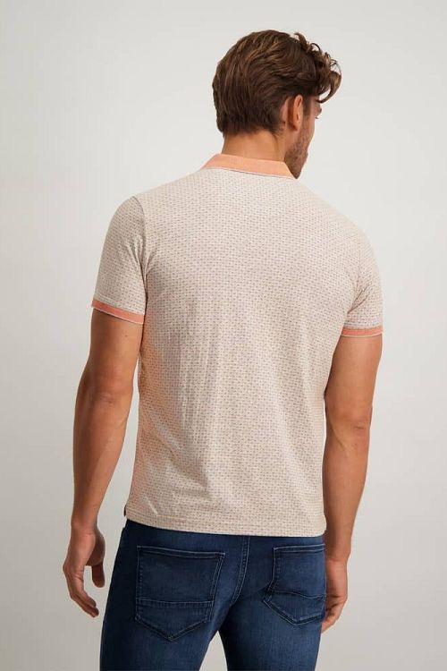 State Of Art Polo Print Grijs Rood Model / Achterkant