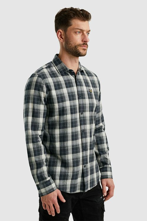 PME Legend Chemise A Carreaux Gris Model / Zijkant