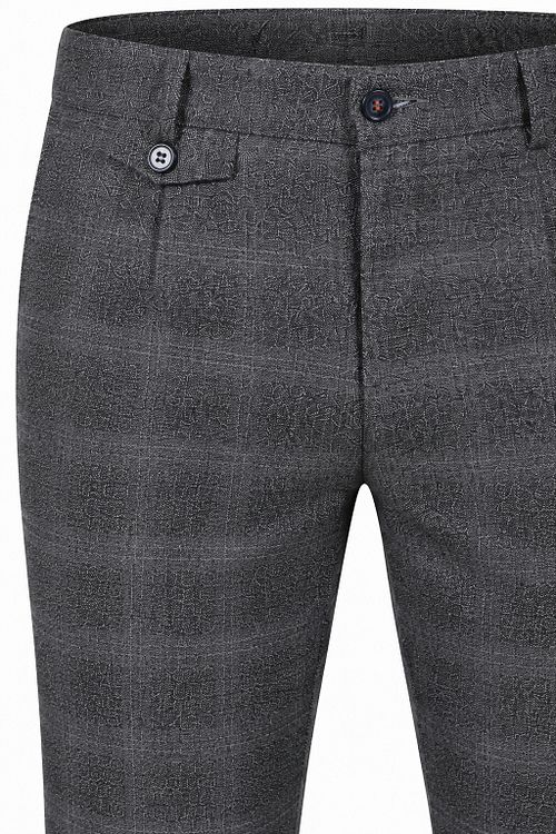 Suitable Chino Pico Pleat Check Charcoal Product / Detail