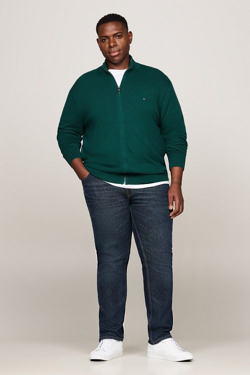 Tommy Hilfiger Big & Tall vest i bomuld/kashmir, grøn Model / Voorkant