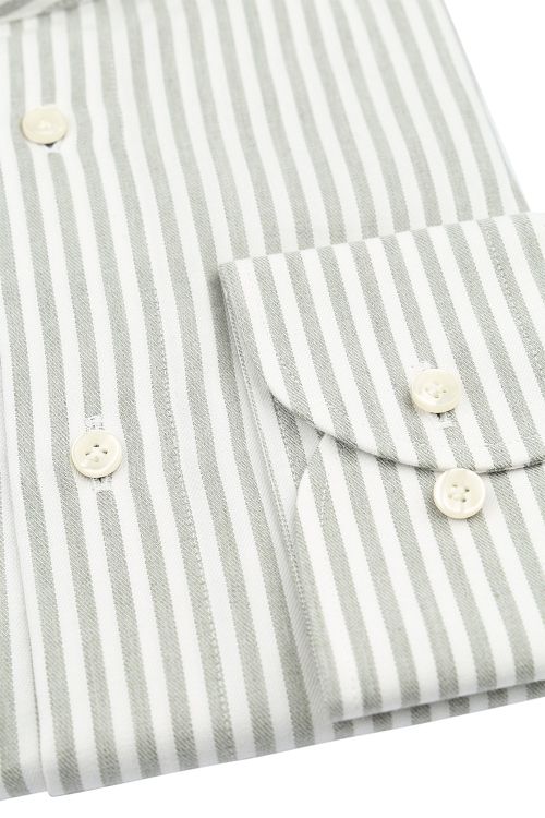 Profuomo Overhemd Streep Cutaway Groen Product / Detail