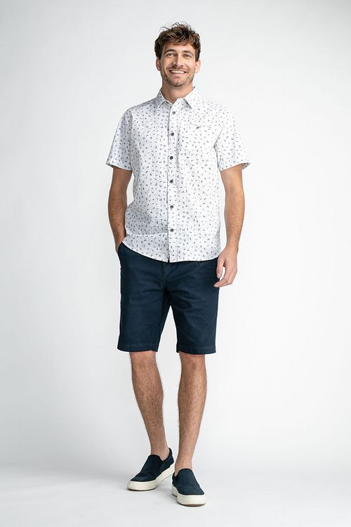 Petrol Short Sleeve Overhemd Print Groen Model / Voorkant