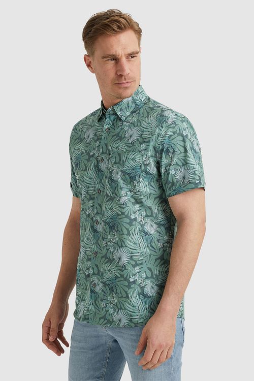 Vanguard Short Sleeve Overhemd Print Groen Model / Voorkant