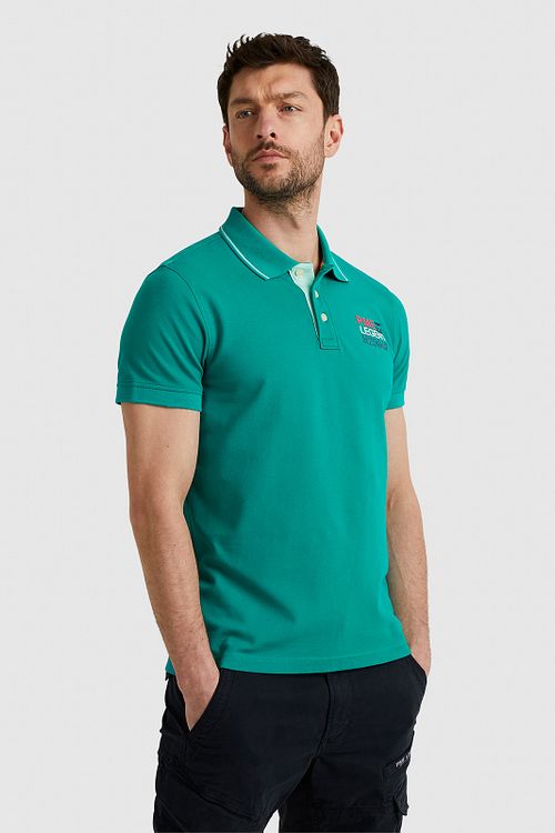 PME Legend Piqué Poloshirt Logo Grøn Model / Voorkant