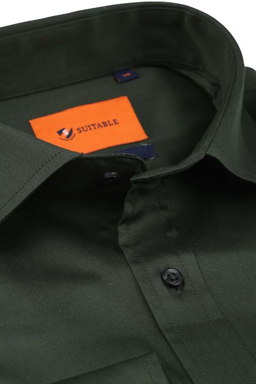 Suitable Satin Skjorte Mørkegrøn Product / Detail