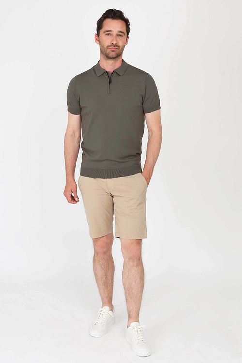 Suitable half-zip polo i grönt Model / Voorkant