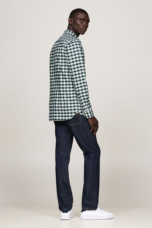 Tommy Hilfiger Oxford Hemd Karos Grün Model / Zijkant