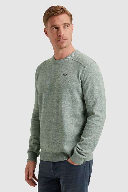 Vanguard Pullover Leinen Blend Melange Grün Model / Voorkant