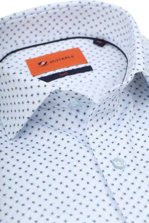 Suitable Hemd Twill Druck Hellblau Product / Detail