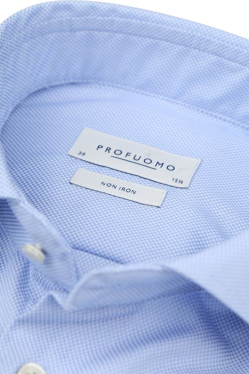 Profuomo Dobby Hemd Print Hellblau Model / Detail