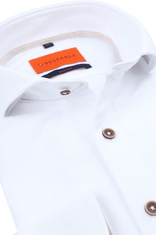 Suitable Herringbone Skjorte Hvitt Product / Detail