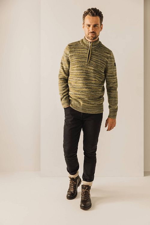 State Of Art Pull Half Zip Jaune Mélanger Model / Voorkant