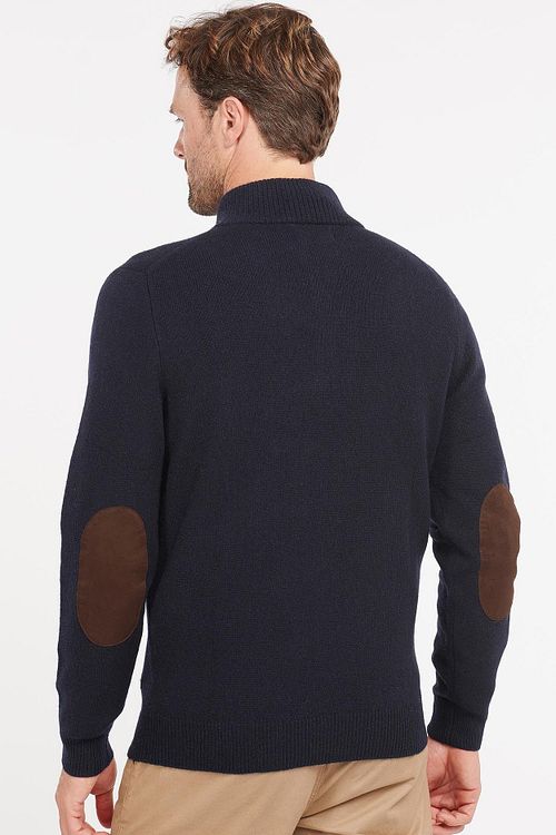Jersey de lana Barbour con parche en azul marino Model / Achterkant