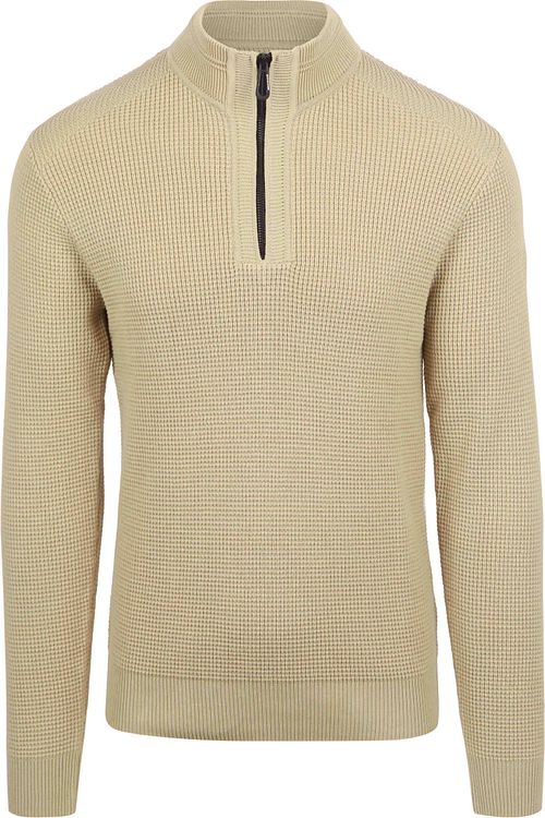 Jersey Half Zip de No Excess con textura melange beige Product