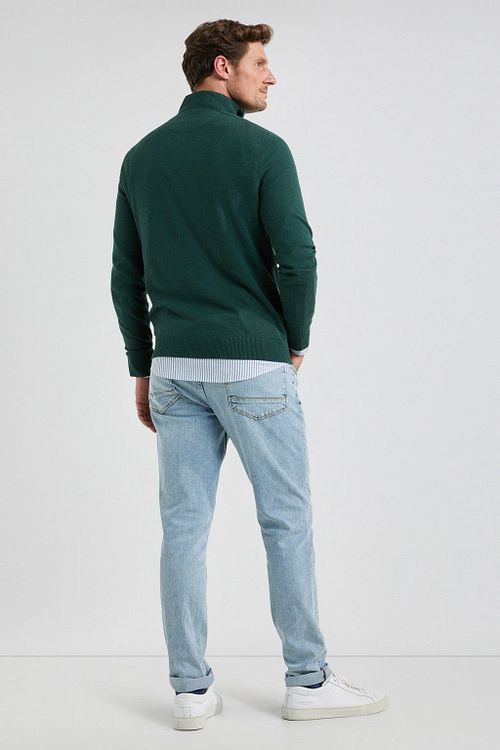 Jersey half zip McGregor en mezcla de lana merina en verde pino Model / Achterkant