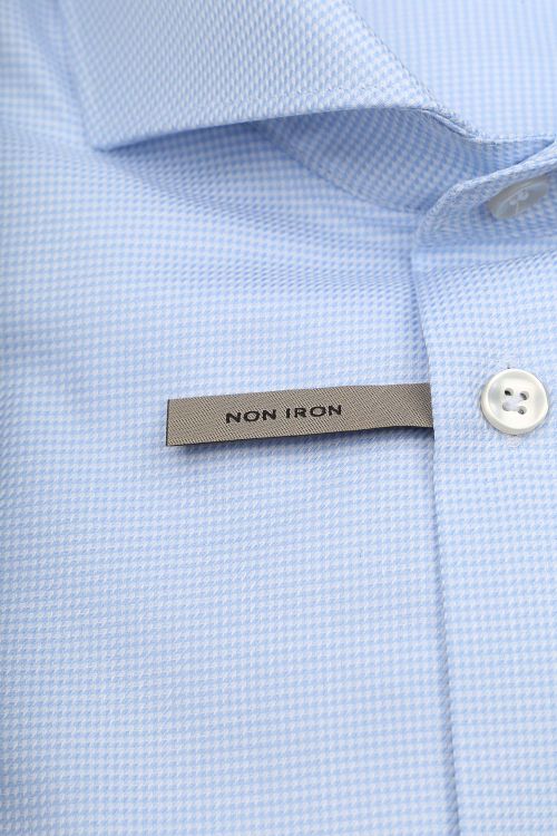 John Miller Hemd Small Check Lichtblauw Product / Detail