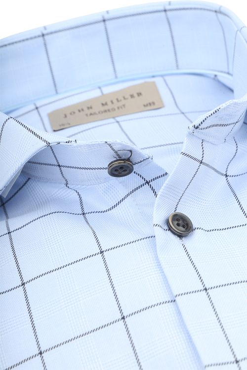 John Miller Shirt Checks Light Blue Product / Detail