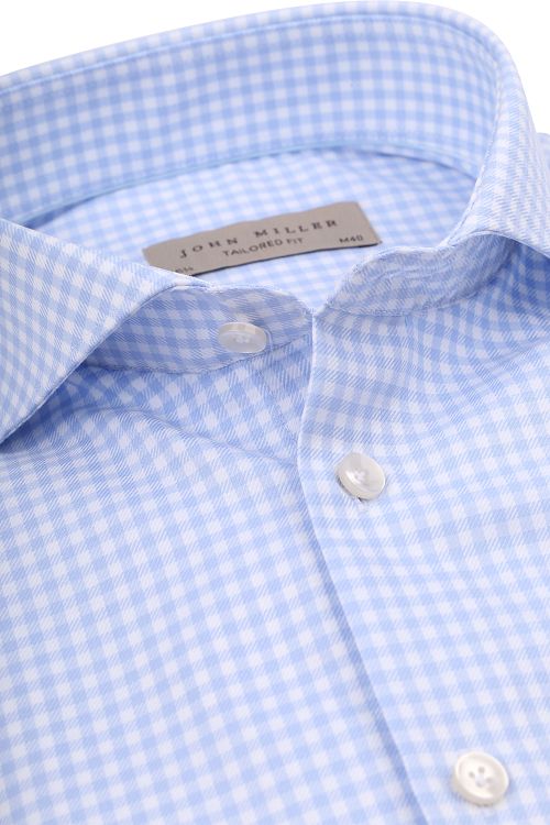 John Miller Skjorte i Lyseblå Ruder Product / Detail