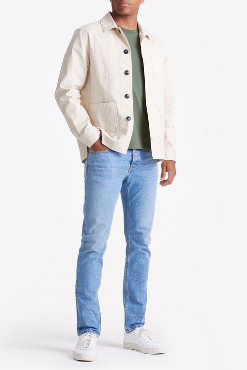 King Essentials The Benjamin Overshirt Ecru Model / Voorkant