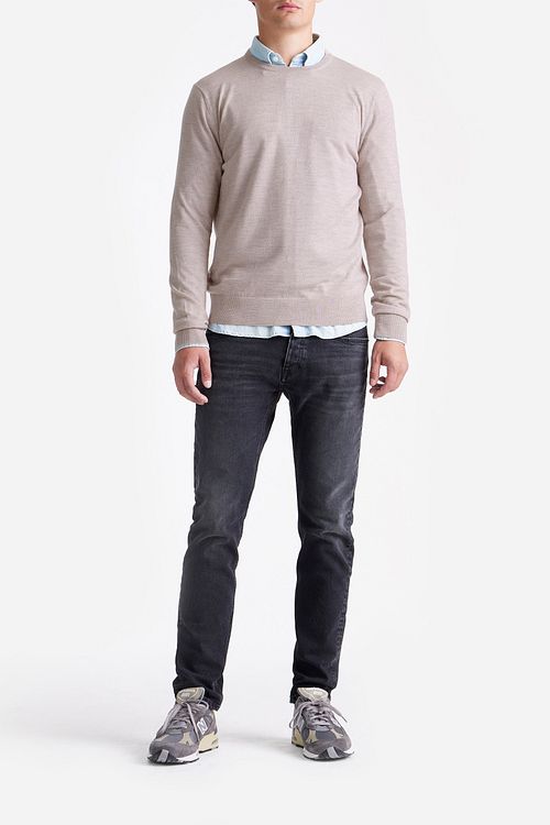 King Essentials The John Pullover Merino Greige Model / Voorkant