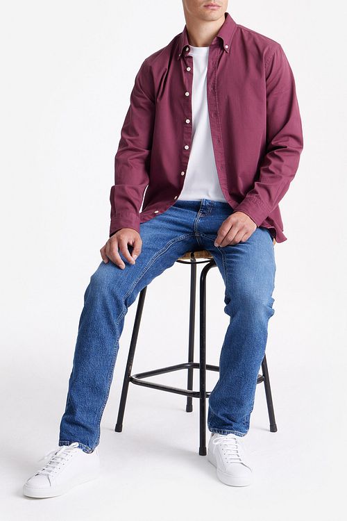 King Essentials The Tommy Overhemd Bordeaux Model / Voorkant