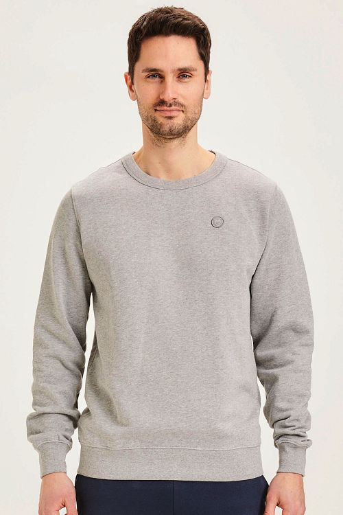 KnowledgeCotton Apparel Elm Melange Trøje Grå Model / Voorkant