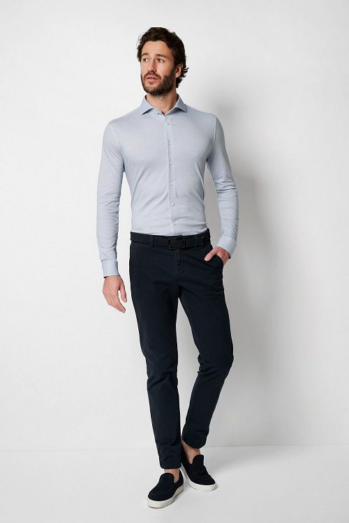 Desoto Essential Hemd Hai Piqué Dots Blauw Model / Voorkant