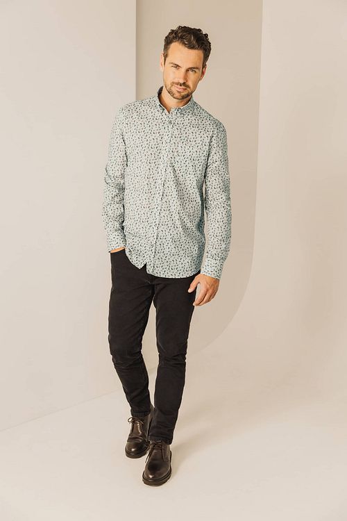 State Of Art Hemd Poplin Print Lichtblauw Model / Voorkant