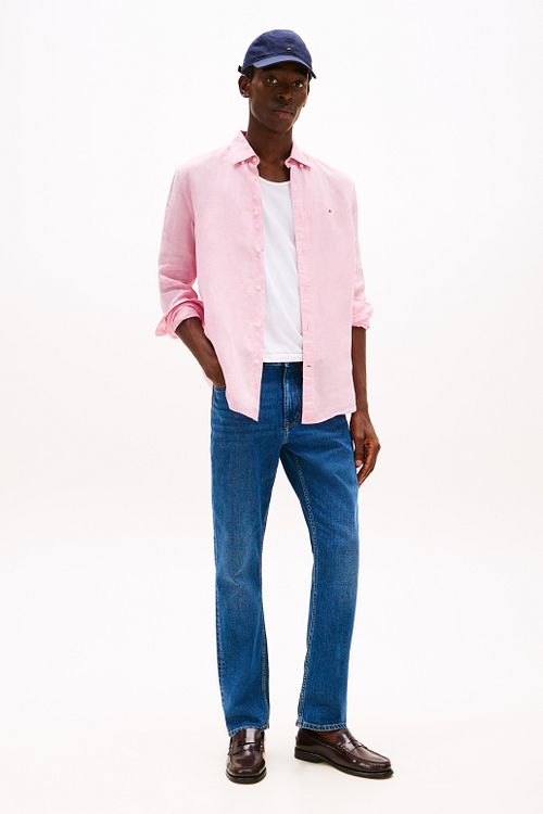 Tommy Hilfiger Skjorte i Lyserød Linned Model / Voorkant