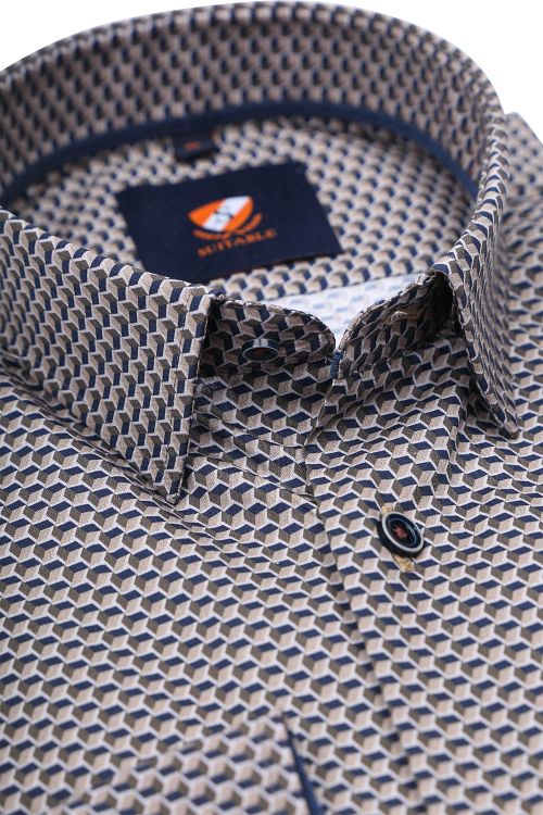 Camisa Suitable con estampado marrón 267-12 Product / Detail