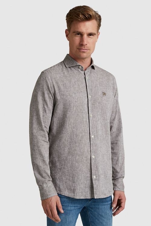 Vanguard Chemise De Lin Marron Model / Voorkant