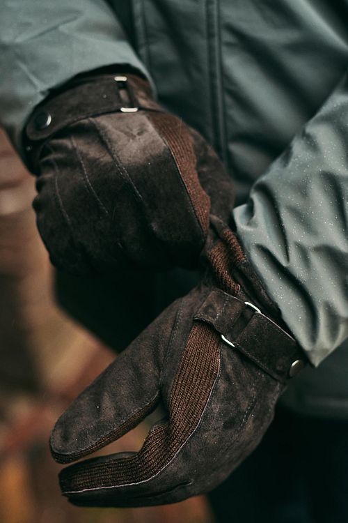 Suitable Gants Suede Marron Product / Detail