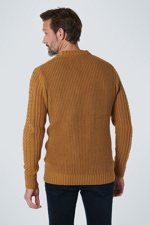 No Excess pullover in maglia mista lana marrone Model / Achterkant