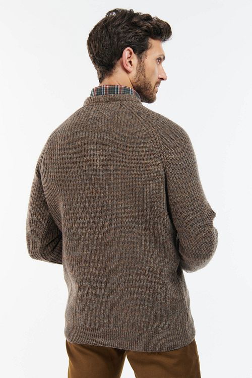 Maglione Barbour in lana d’agnello a maglia marrone Model / Achterkant