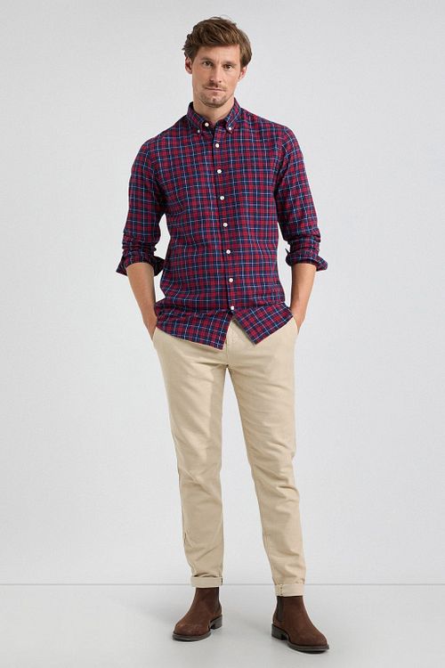 McGregor Chemise Bleu Rouge A Carreaux Model / Voorkant