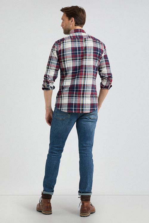 McGregor Hemd Herringbone Karos Rot Blau Model / Achterkant