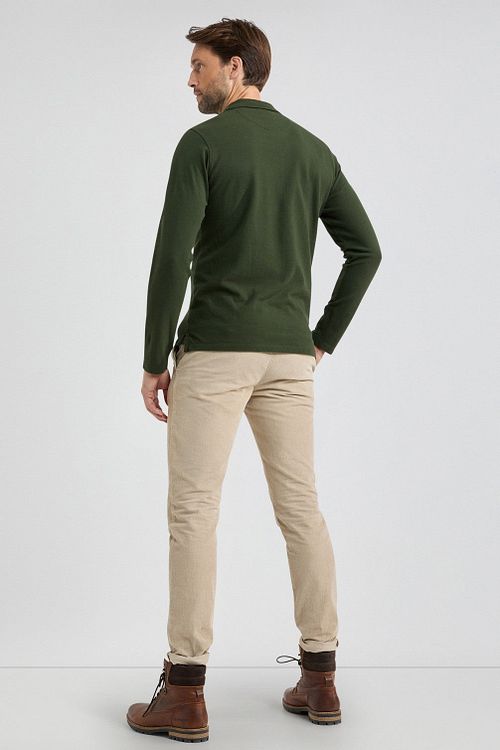 McGregor Long Sleeve Polo Shirt Pine Green Model / Achterkant