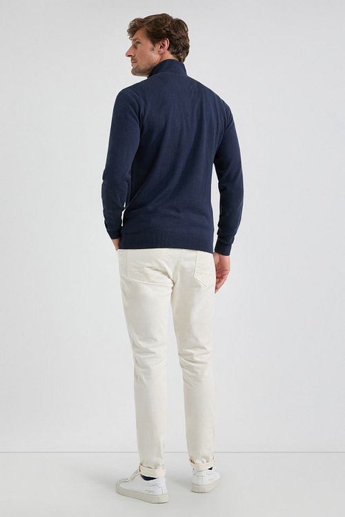 Maglione McGregor Half Zip in misto merino navy Model / Achterkant