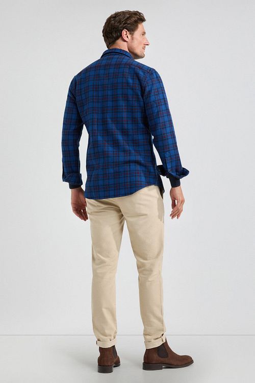 McGregor Overshirt Tartan Ruit Donkerblauw Model / Achterkant