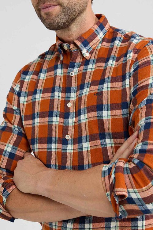 McGregor Skjorte Ternet Orange Model / Detail