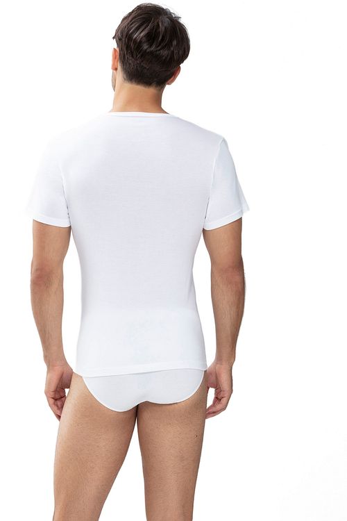Mey Noblesse T-Shirt de cuello de pico Blanco Model / Achterkant