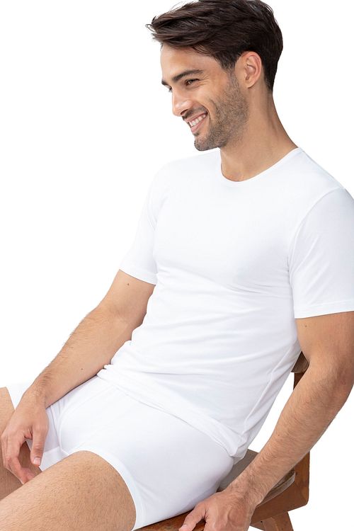 Mey Dry Cotton T-Shirt de cuello redondo Blanco Model / Voorkant