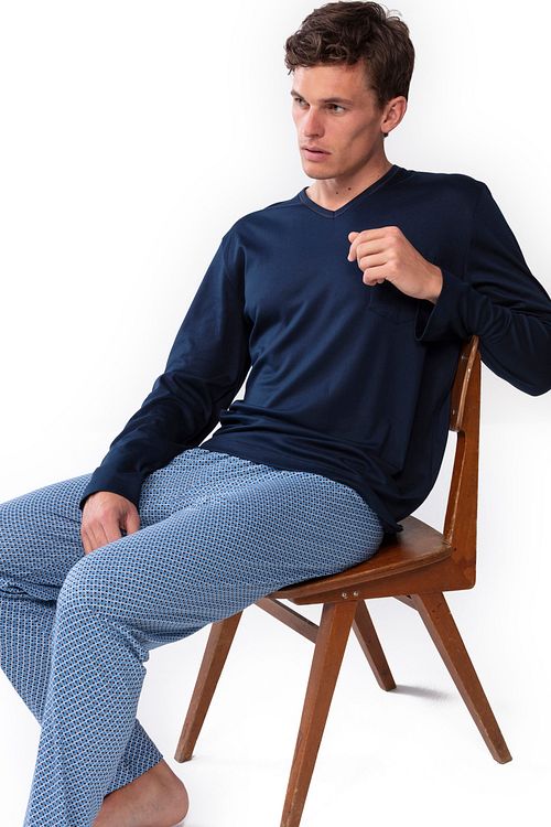 Mey Nachtkleding Lang Blauw Model / Voorkant