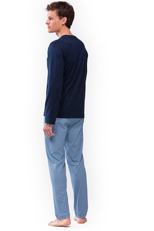 Mey Nachtwäsche Lang Blau Model / Zijkant