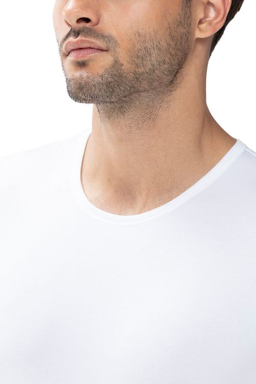 Mey Dry Cotton O-hals T-skjorte Hvit Model / Detail