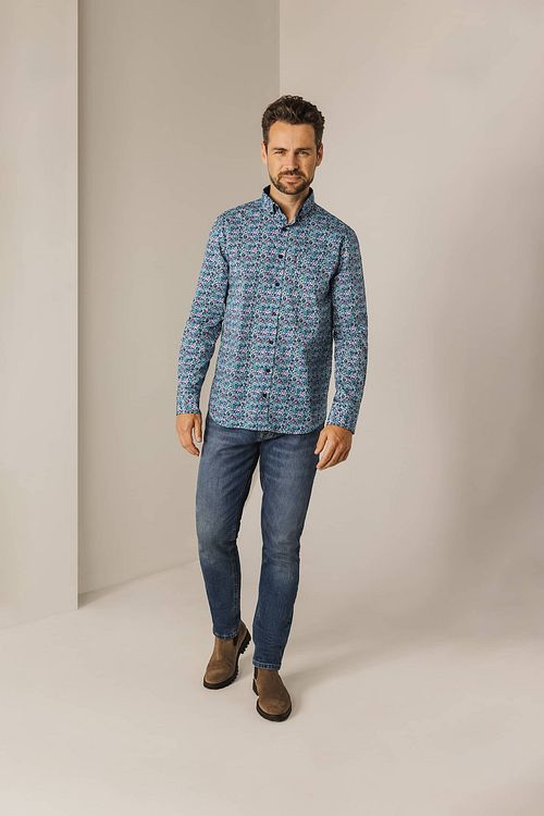 State Of Art Overhemd Dandelion Blauw Model / Voorkant