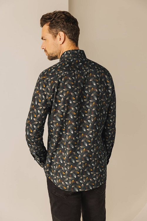 State Of Art Overhemd Print Antraciet Model / Achterkant