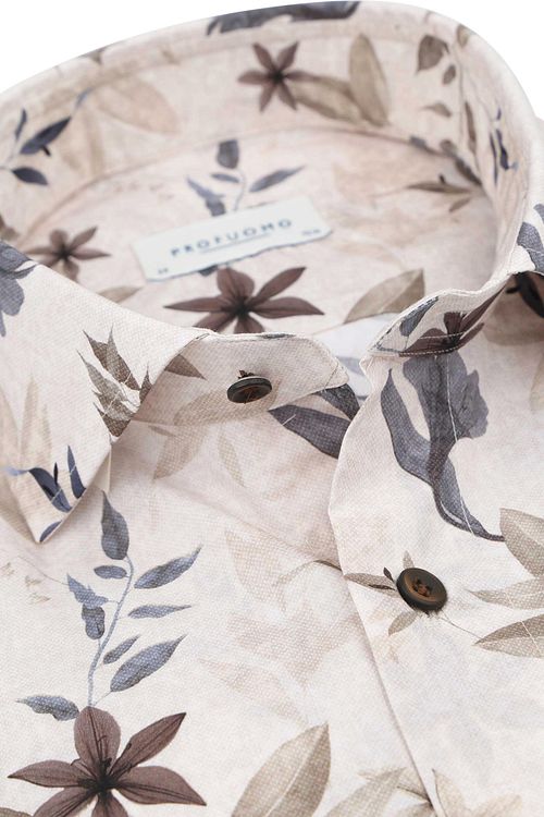 Profuomo Shirt Floral Print Beige Product / Detail