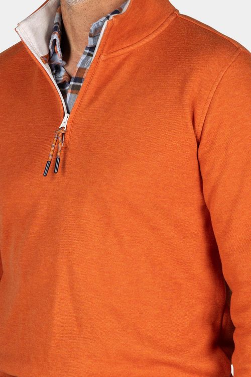NZA Half Zip Sweater Samuel Orange Model / Detail